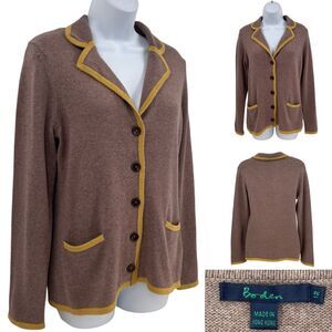 BODEN Knit Schoolboy Blazer Style Cardigan Cashmere Angora Sz.8